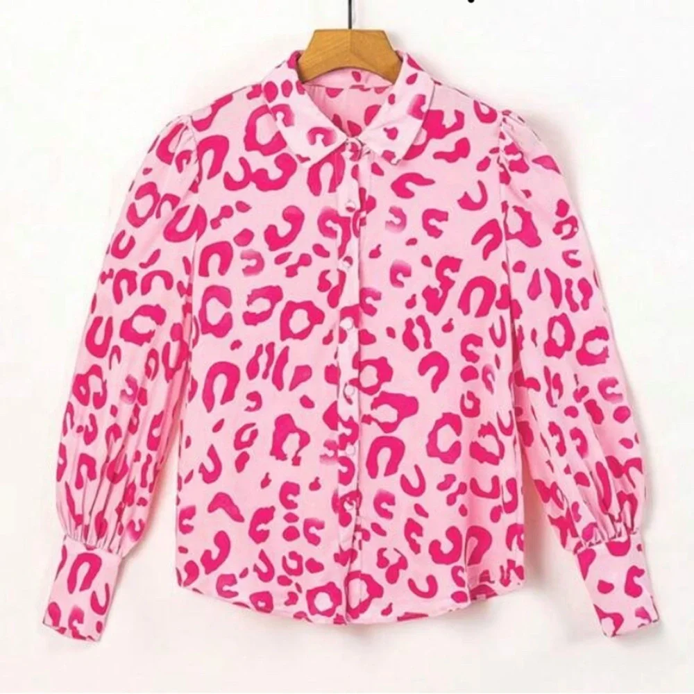 💕Acelitt Allover Print Button Front Shirt - Picture 6 of 7